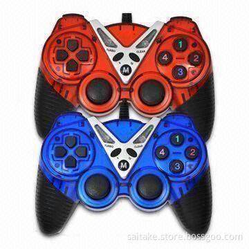 Double USB/Vibration Joypad with Two Analog Sticks and 12-fire/Eight-directional Buttons
